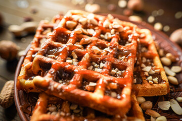 Viennese waffles with nuts 