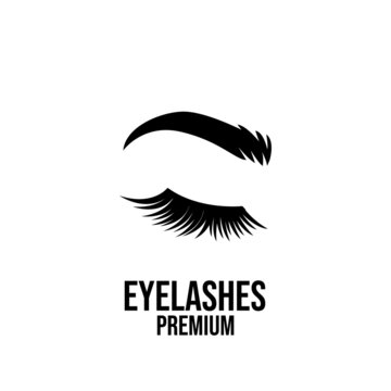 premium eyelash extension beauty make up salon vector design