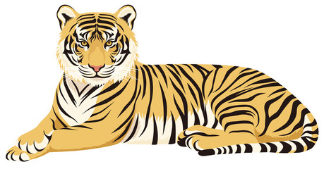 寝そべる虎（黄色）