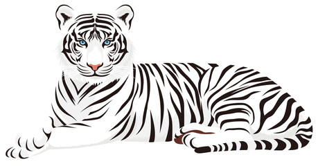 寝そべる虎（白色）