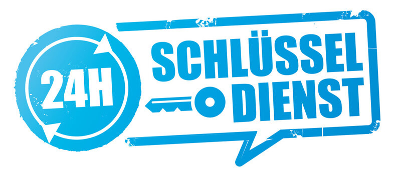 24h Schlüsseldienst - Stempel mit Text und Symbol