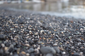 black gravel close-up
