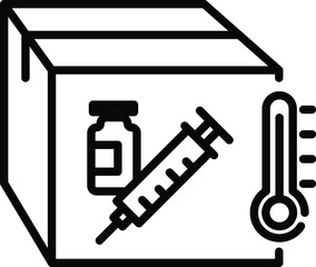 Cold vaccine box icon