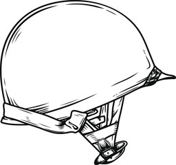 Hand drew military helmet vector illustration