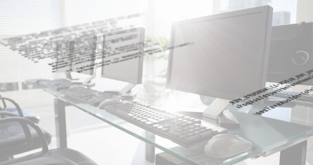 Digital composition of data processing against multiple computers in empty office