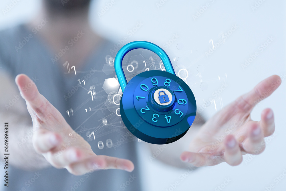 Poster certified guarantee approval or secure access system concept,