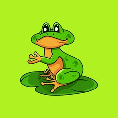 frog mascot character logo design vector illustration