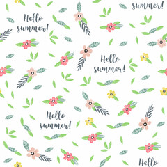 Summer seamless pattern with flowers