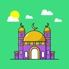 mosque mascot logo design vector illustration
