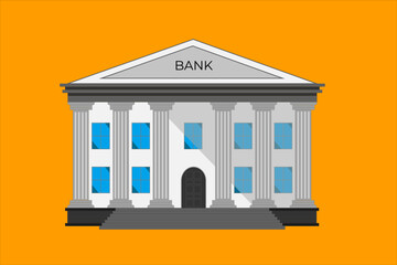 Stéréotype banque, sur fond orange