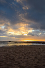 Sunrise on beach in South Africa 