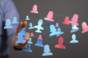 videoconference group of people talking in social network