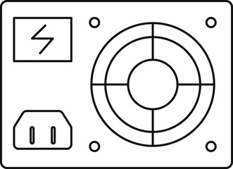 Power supply computer line icon. Computer parts. Pixel Perfect vector illustration