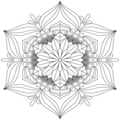 Leaf Flower Petal Coloring Mandala Art Simple Graphic Shape Vector Floral Oriental Outline Vintage Decorative Elements Pattern Illustration Islam Arabic Indian Turkish Mystic Religion Morals Lotus