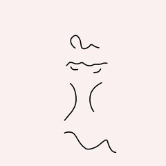 silhouette of a woman line art illustration design