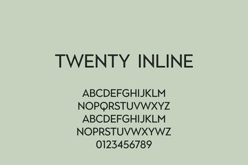 Vector of modern bold font and alphabet.