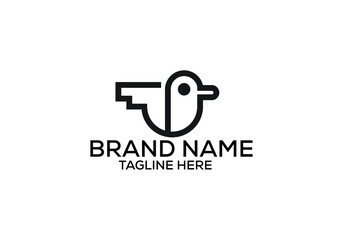 Bird logo design . Bird minimalist logo design and vector template