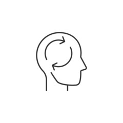 Changing views RGB color icon. Adulthood psychology issue. Individual thinking. Mental process. Planning skill. Making decisions. Isolated vector illustration. Simple filled line drawing