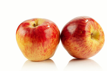 Ripe apples on a light background