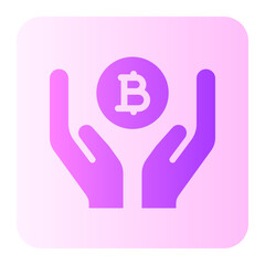 safe bitcoin flat gradient icon