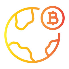 bitcoin world gradient icon