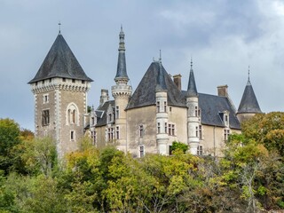 Fototapeta na wymiar view of Chateau d'Aigne in Iteuil France