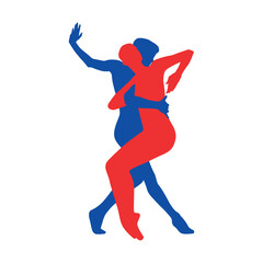 Fototapeta na wymiar Couple ballet dancing silhouette vector illustration 