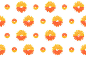 Pattern image of Fresh Orange Fruits on white background.
