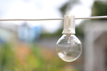 light bulb on a rope.