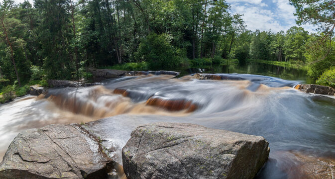Flammafallet Waterfall near Laholm, Halland, Sweden