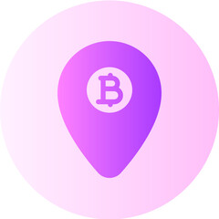 location bitcoin flat gradient icon