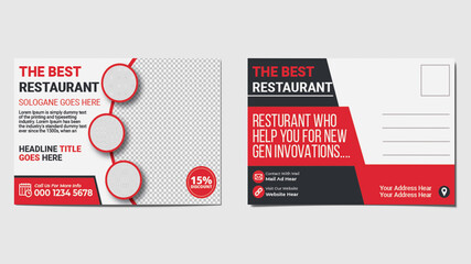 restaurant postcard template design