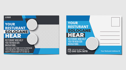restaurant postcard template design