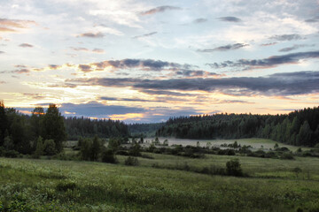 sunset over the mountains