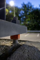Steel Beam and bolt closeup