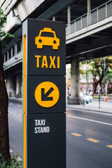 taxi stand point station sign