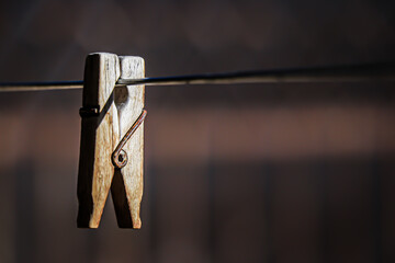 clothespins on rope