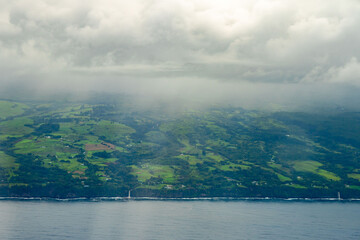 Fototapeta na wymiar Cloudy view of the big island