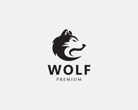 wolf logo creative design head wolf vector animal brand