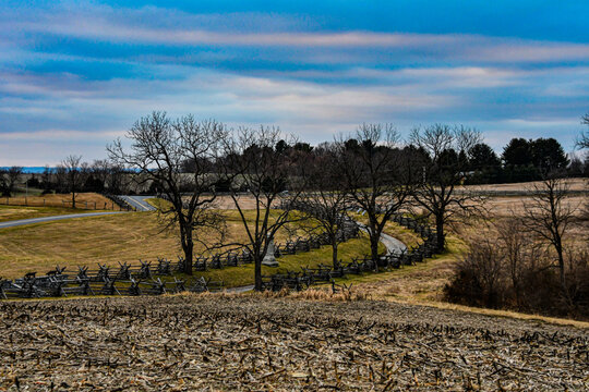 Photo of Winter Fields of Antietam Battlefield, Sharpsburg, Maryland USA