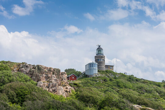 Kullens Fyr, the lighthouse at Kullaberg coastline cape in Scania, Sweden