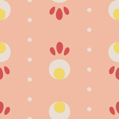 Vector Folklore Simple Fruit Buds on Orange seamless pattern background. Perfect for fabric, wallpaper and scrapbooking projects.