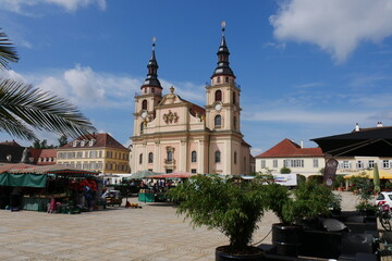 Fototapeta na wymiar Stadtkirche Marktplatz Ludwigsburg