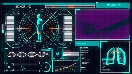 Digital animation of digital interface with sports data processing - Powered by Adobe