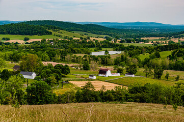 Fototapeta na wymiar Photo of Shenandoah Valley Farmland, Sky Meadows State Park, Virginia USA
