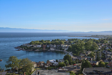 View of Gonzales Bay in Victoria, BC Canada from Gonzales Hill.  