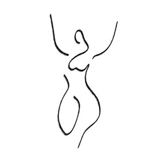 silhouette of a woman line art illustration design