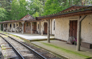 Train station at High Chaparral theme park in Gnosjö, Sweden