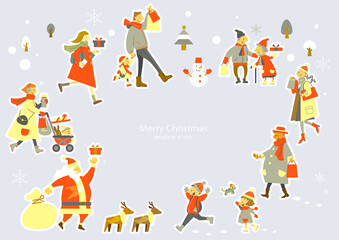 happy people in Christmas season