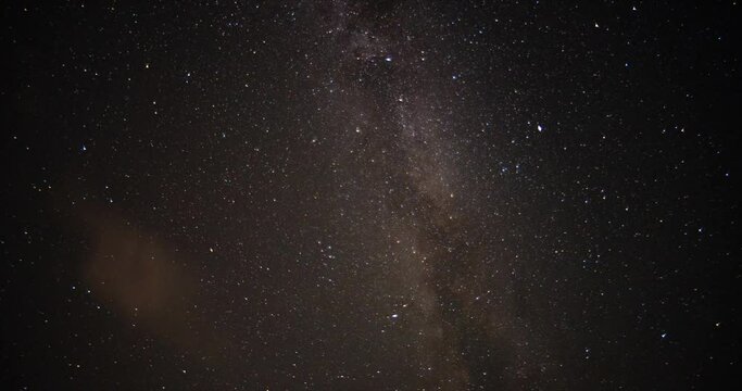 Timelapse of the night starry sky with the milky way